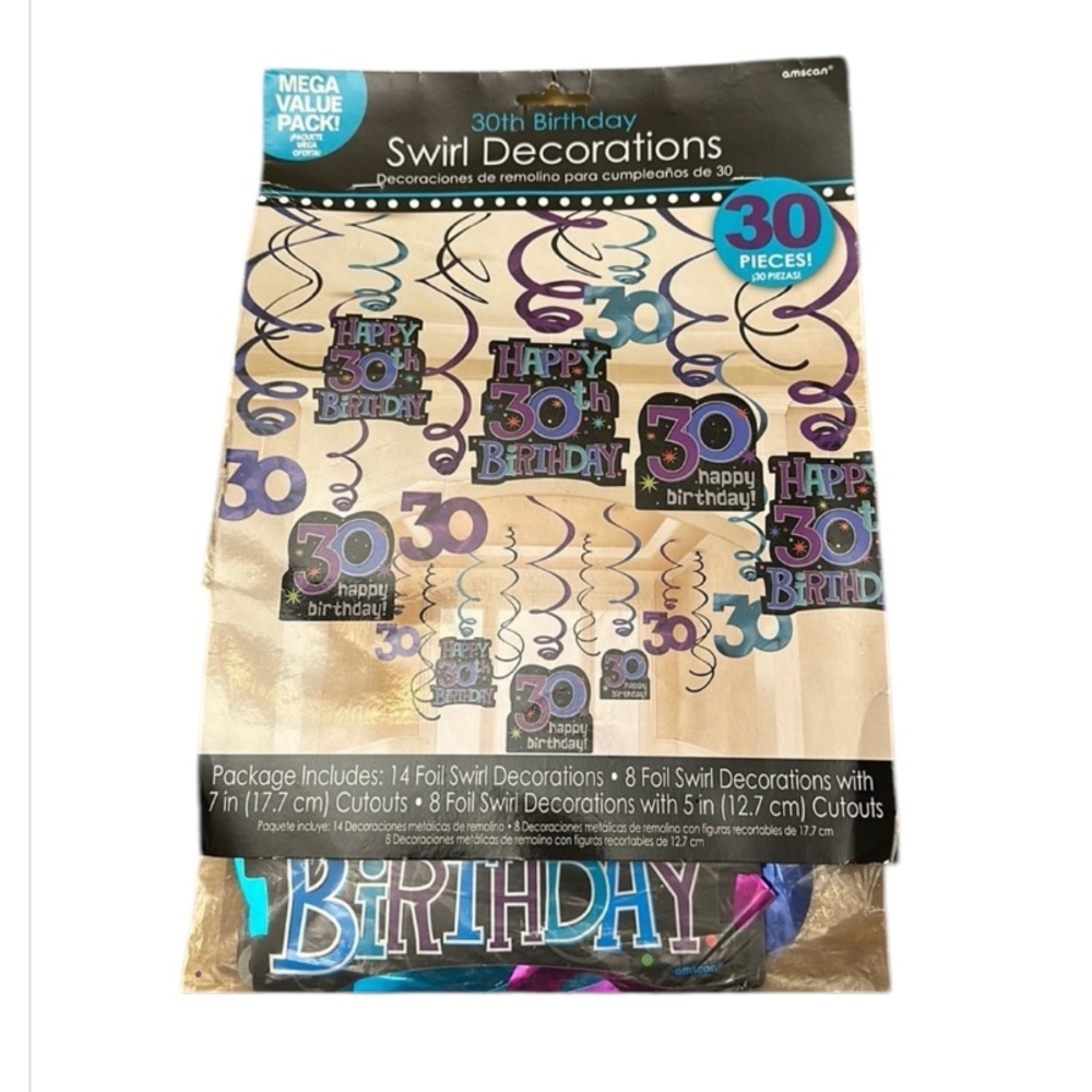 AMSCAN 30th BIRTHDAY party supplies